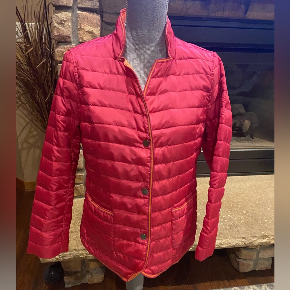 Reversible Hilary Radley Lightweight Puffer Jacket Women Sz S Like New